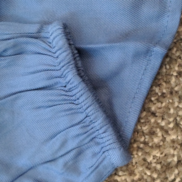 NWT Girls Ruffle Sleeve Peasant Blouse Size M (10) Color Blue Icicle - Picture 2 of 6